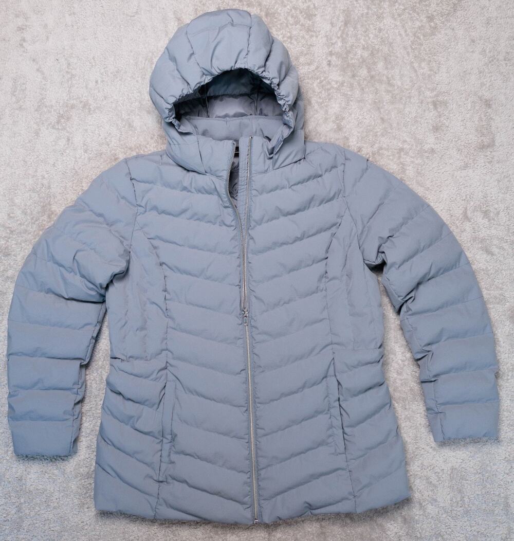 32 Degrees Heat Gray Hooded Puffer Jacket Coat Womens Size L